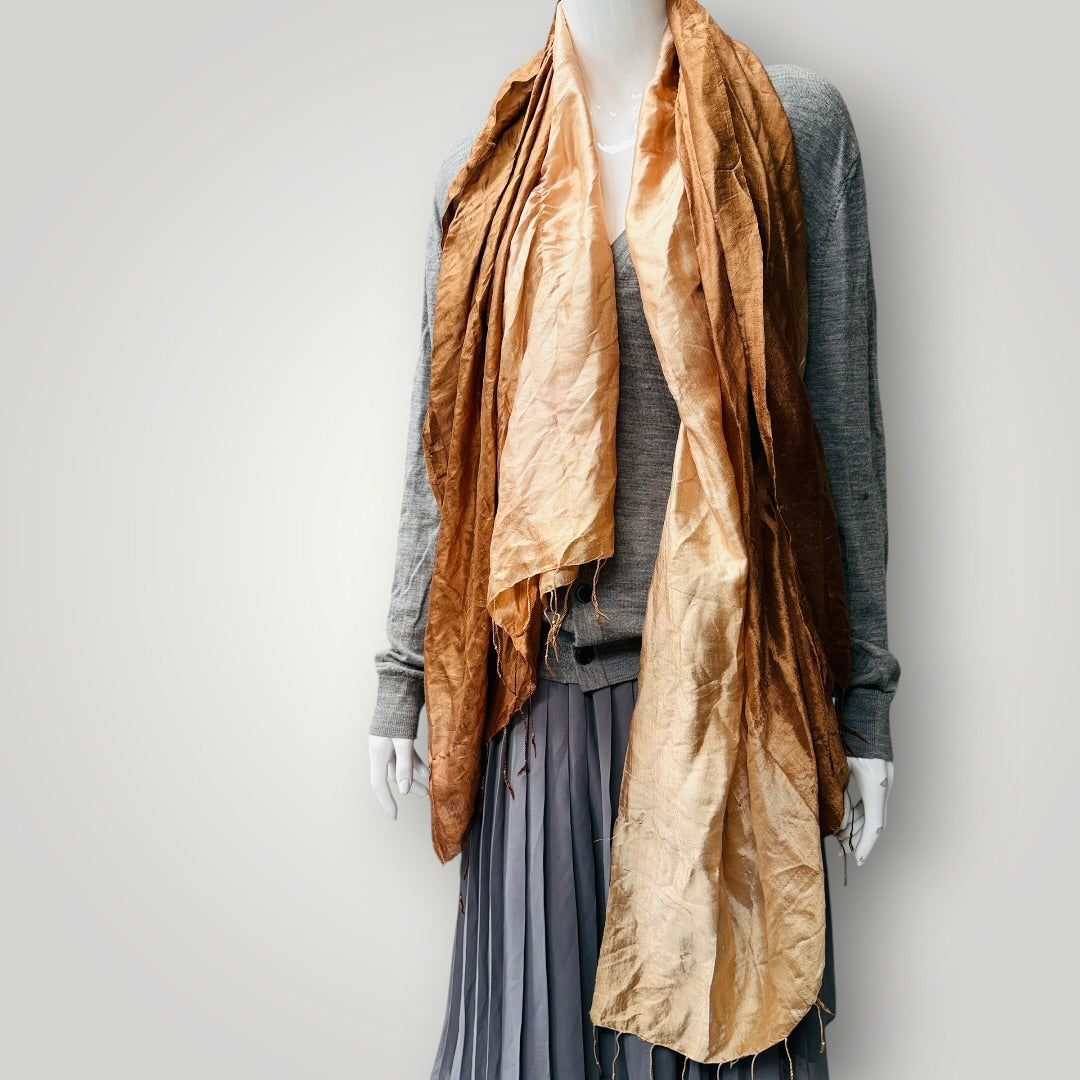 SILK / scarf / browns + golds / large (3923827504385149587)