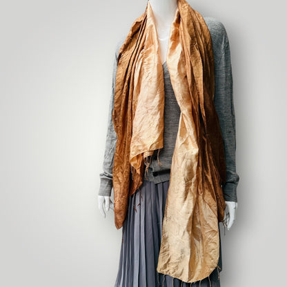 SILK / scarf / browns + golds / large (3923827504385149587)