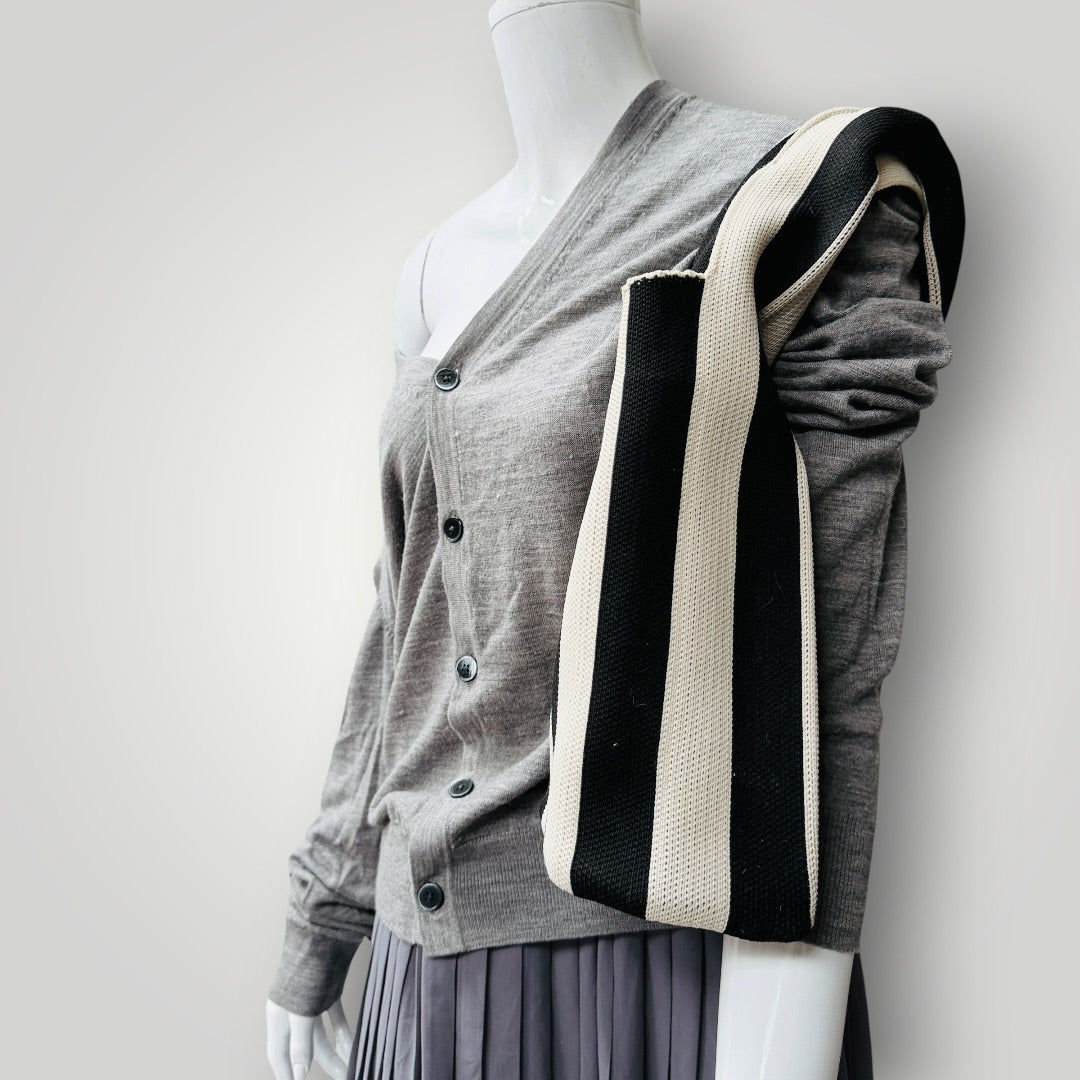 black + white striped / stretch knit / bag (3923827526239536330)