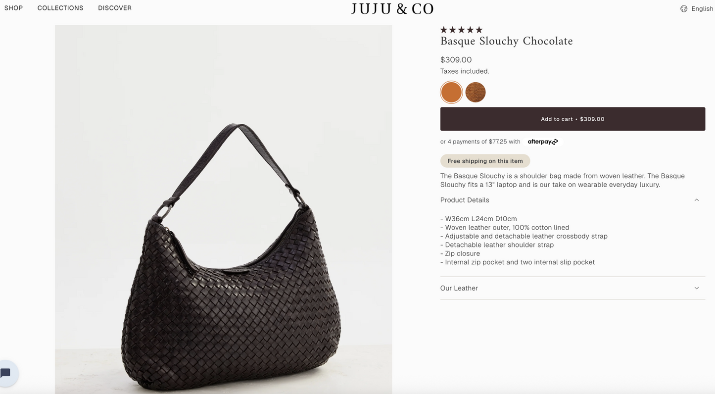JUJU + CO / Basque slouchy cross body bag in woven leather (3923832066746902458)