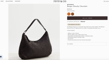 JUJU + CO / Basque slouchy cross body bag in woven leather (3923832066746902458)