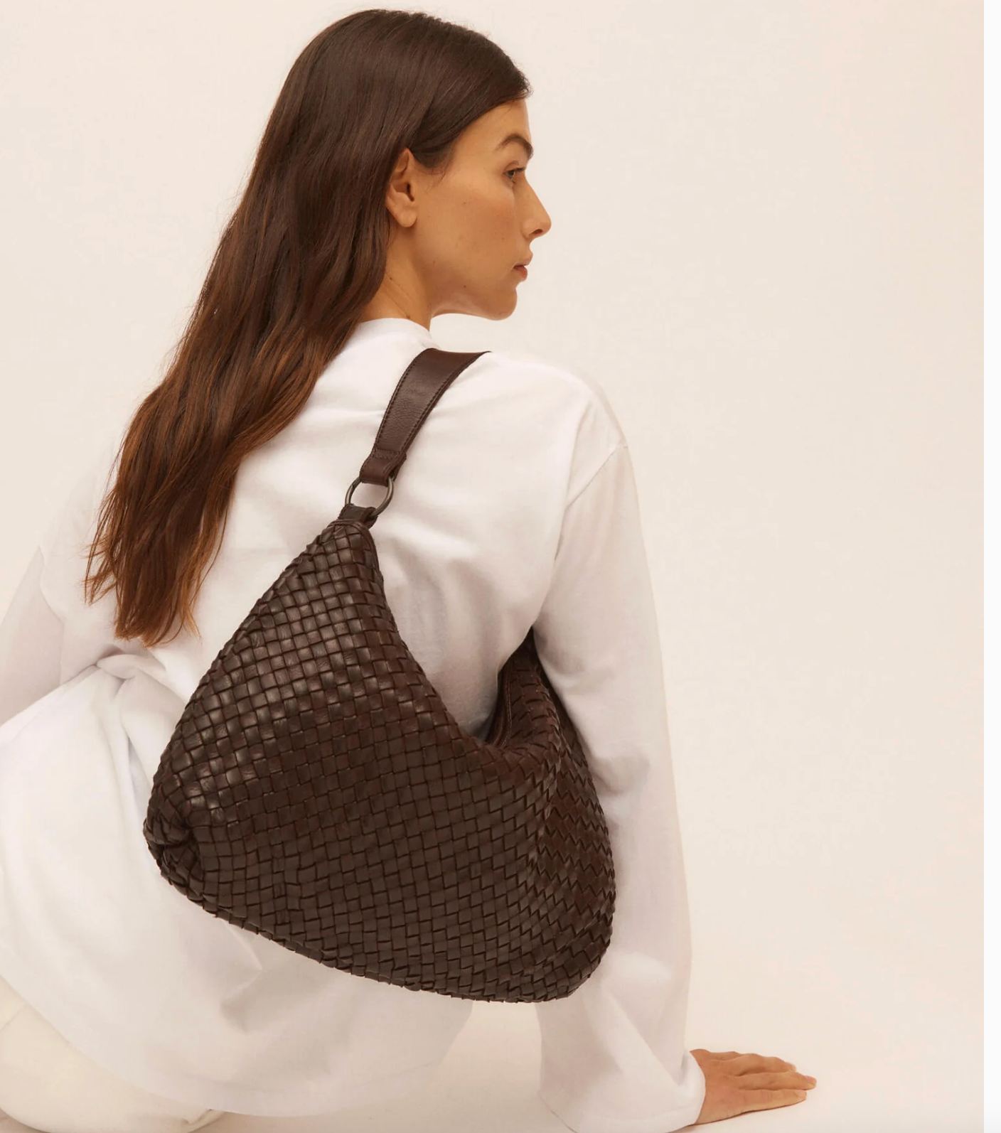 JUJU + CO / Basque slouchy cross body bag in woven leather (3923832069307179508)