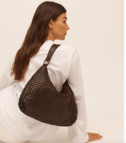 JUJU + CO / Basque slouchy cross body bag in woven leather (3923832069307179508)