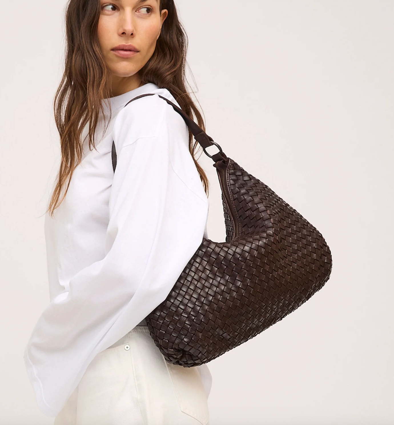 JUJU + CO / Basque slouchy cross body bag in woven leather (3923832074109540684)