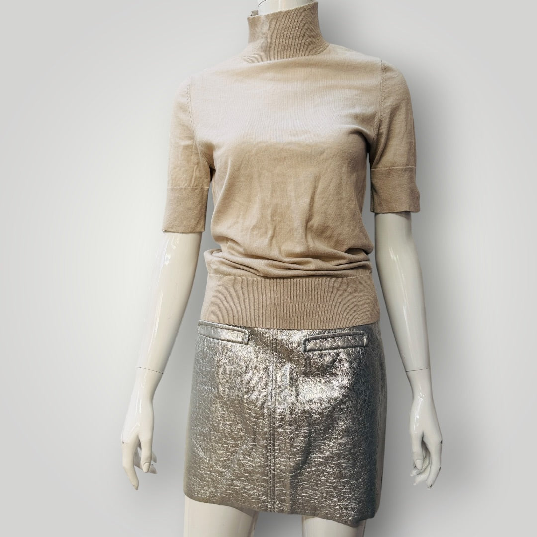 COUNTRY ROAD / wool silk turtle neck top / s (3923894670597316137)