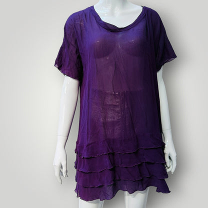 ANDREA MOORE / silk tunic top / 16 (3923894703522946930)