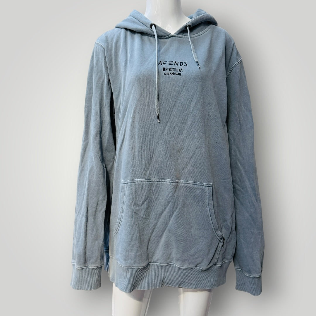 AFENDS / blue grey hoodie / L (3923898899921337655)