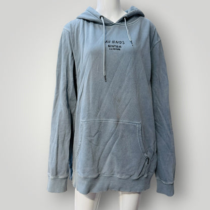 AFENDS / blue grey hoodie / L (3923898899921337655)