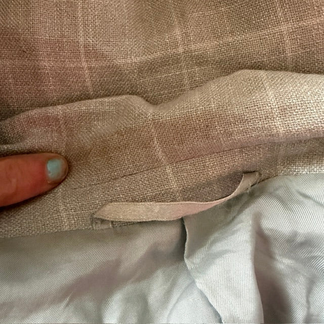 REMBRANDT / silk wool tailored blazer in grey gen plaid / m (3923904292787060092)