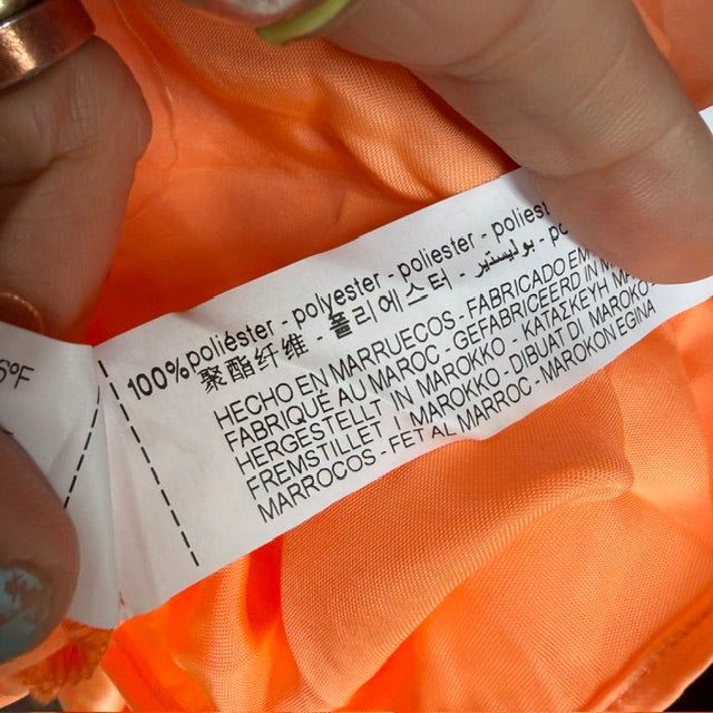 ZARA / bright orange satin mini dress / s/m (3924008844906056867)
