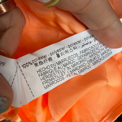 ZARA / bright orange satin mini dress / s/m (3924008844906056867)