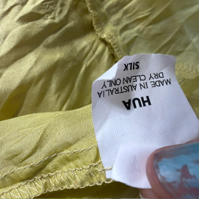 HUA / 100% silk tank / chartreuse / made in australia / 14 (3924008891159623048)