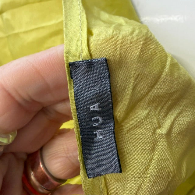 HUA / 100% silk tank / chartreuse / made in australia / 14 (3924008894801752621)