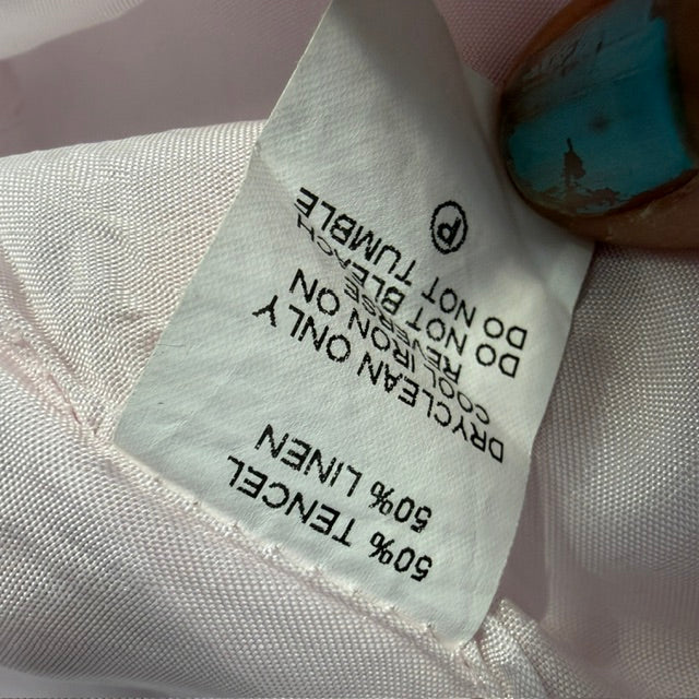 JANE DANIELS / linen skirt in pink / 12 / made in nz (3924008905043029733)