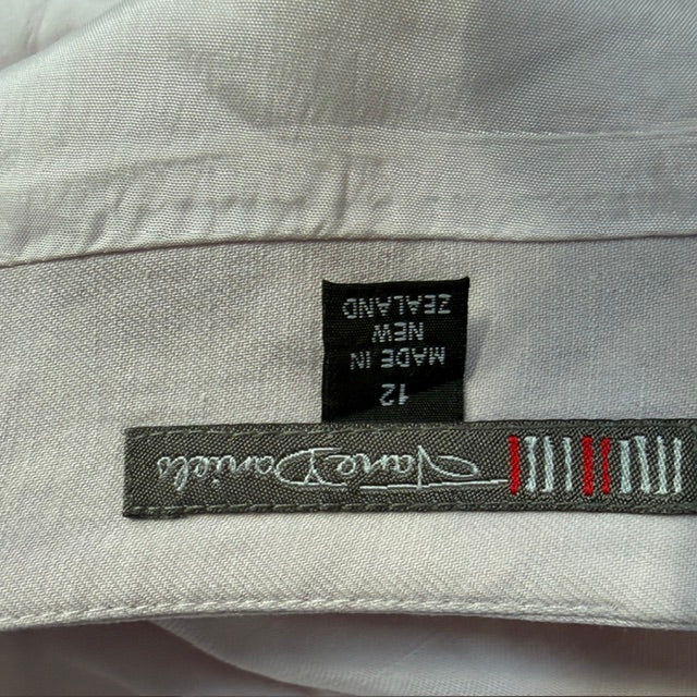 JANE DANIELS / linen skirt in pink / 12 / made in nz (3924008907491367147)