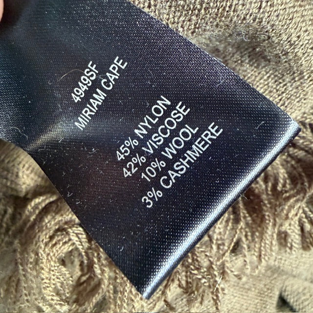 VERGE / cashmere wool poncho wrap / one size / green (3924008945994171014)