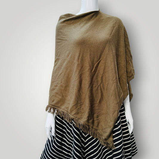 VERGE / cashmere wool poncho wrap / one size / green (3924009042462484435)