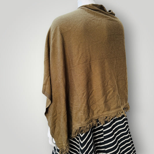 VERGE / cashmere wool poncho wrap / one size / green (3924009044374997761)