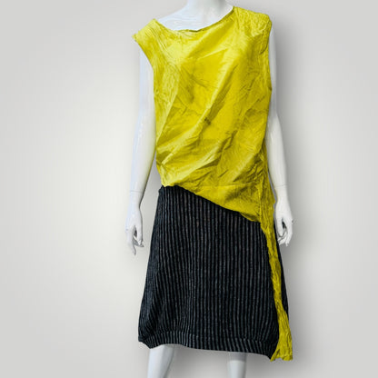 SAKAGUCHI / linen bubble hem skirt / 12 / made in nz (3924009066187197617)