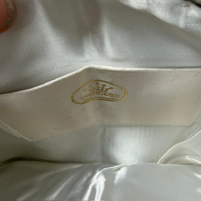 1960s vintage / PRINCESS / pleated fabric cross body purse or bag / german (3924355186561844767)