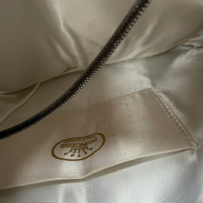 1960s vintage / PRINCESS / pleated fabric cross body purse or bag / german (3924355188507856859)