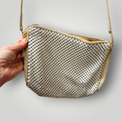 1960s vintage / OROTON / metallic mesh crossbody bag (3924432092680284928)