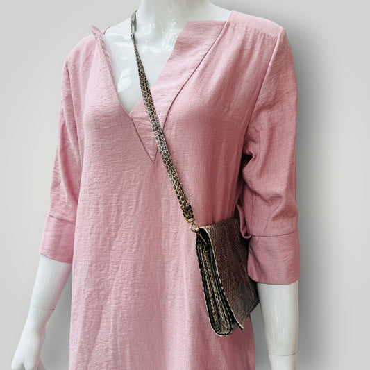 1980s nz vintage / DAVID ELMAN / snakeskin cross body purse or bag (3924432110692106263)