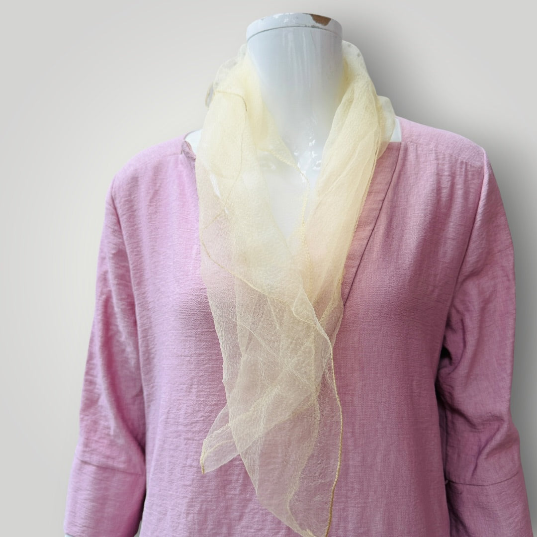 1960s vintage / chiffon scarf / beige (3924432119716554792)