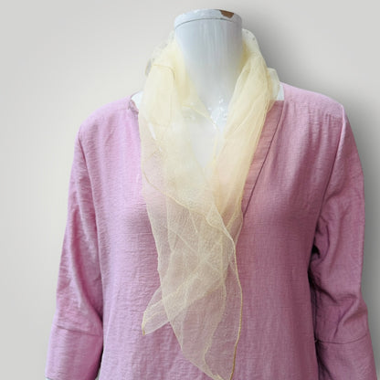 1960s vintage / chiffon scarf / beige (3924432119716554792)