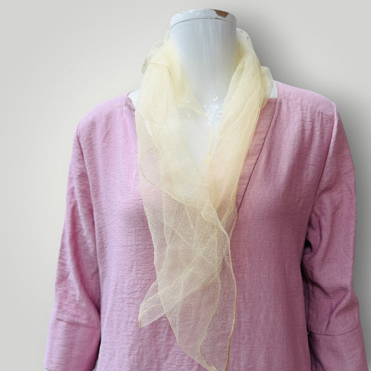 1960s vintage / chiffon scarf / beige (3924432119716554792)