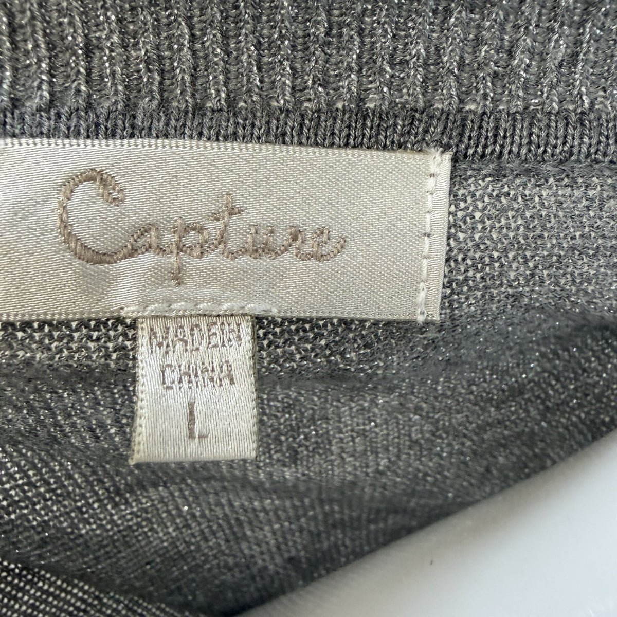 CAPTURE / silver metallic cardigan / L (3924503220844463138)