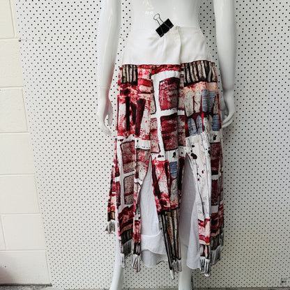 CHOCOLAT / patterned shaped skirt / 22 / made in nz (3924503392787056563)