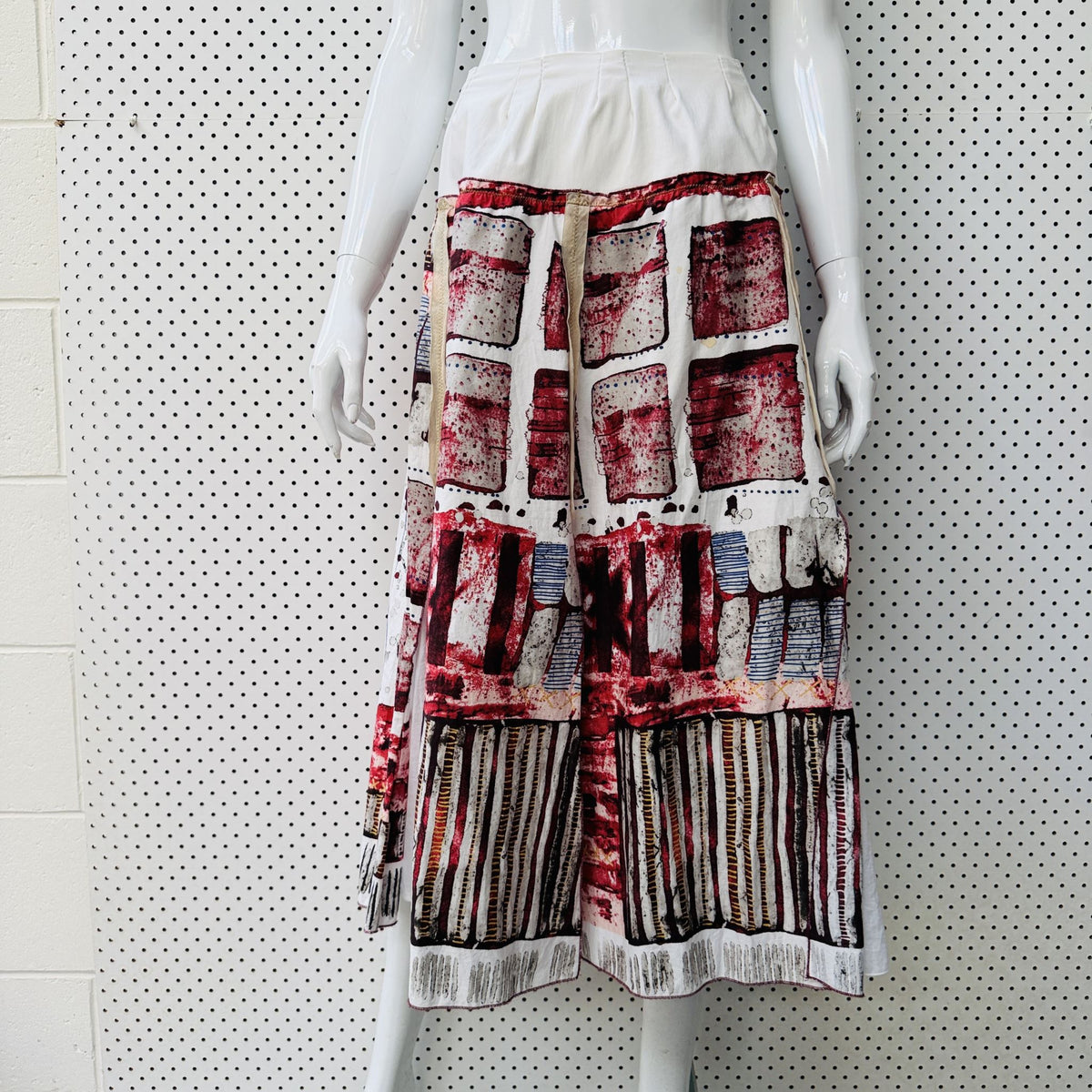 CHOCOLAT / patterned shaped skirt / 22 / made in nz (3924503397364311379)