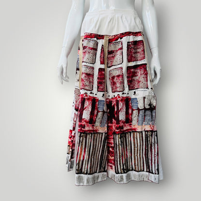 CHOCOLAT / patterned shaped skirt / 22 / made in nz (3924504337083047317)