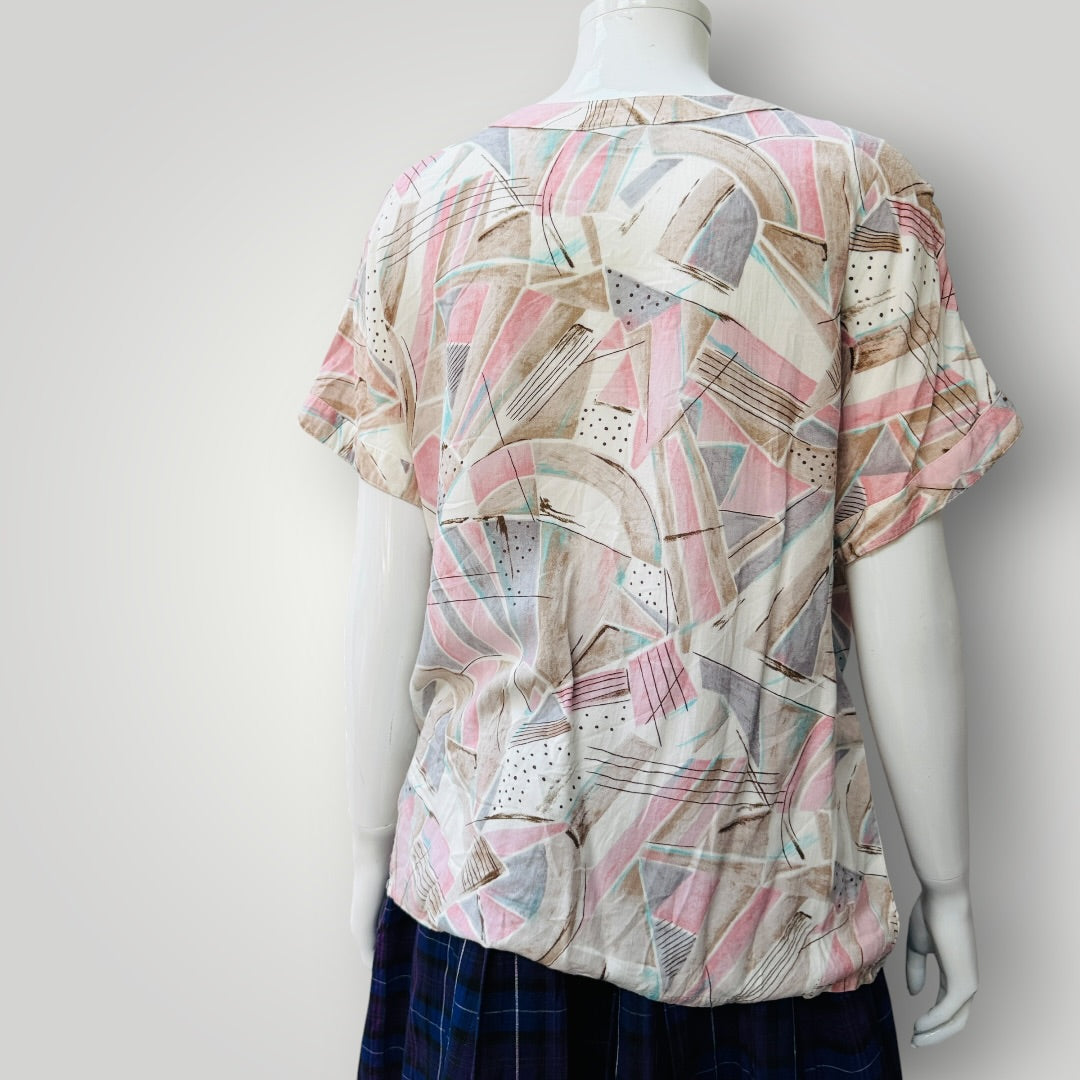 1990s nz vintage / EVES ST CLAIR / patterned top / 14 (3924504355348017144)