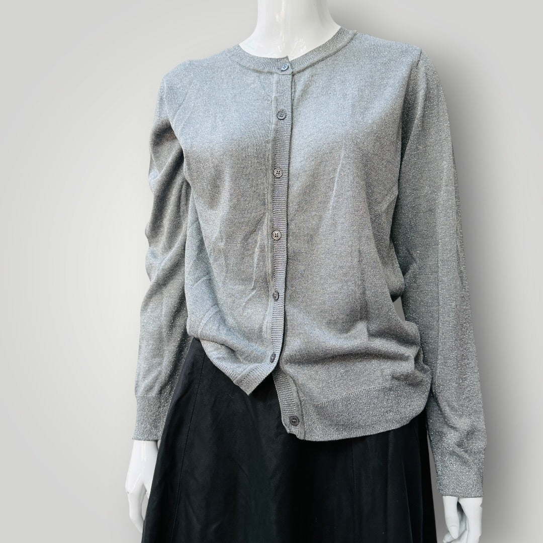 CAPTURE / silver metallic cardigan / L (3924504390069736888)