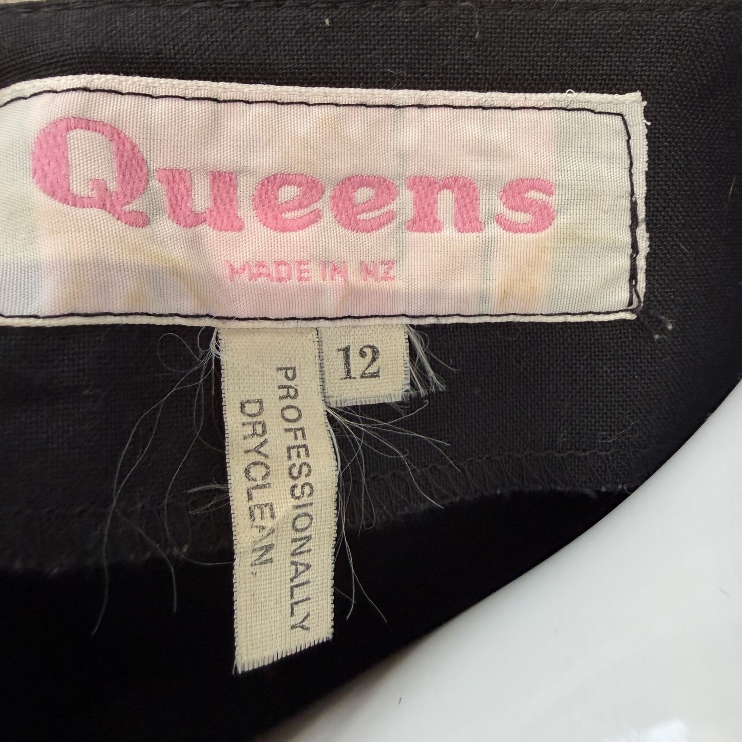 1980s nz vintage / QUEENS / drop waist dress / s / made in nz (3924525804572210980)