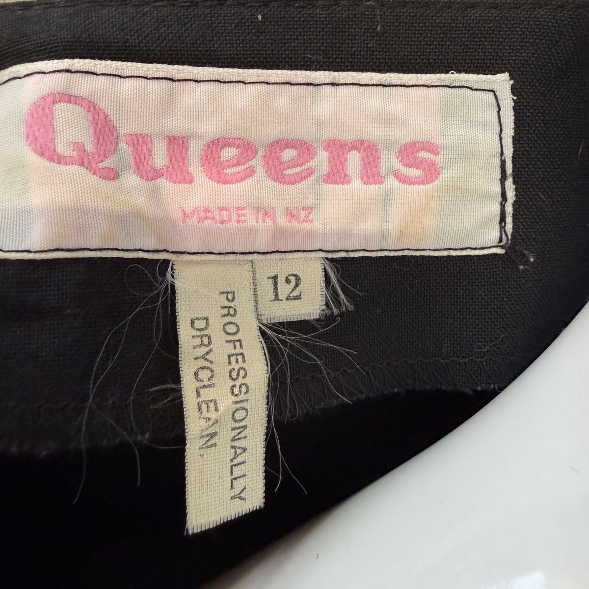 1980s nz vintage / QUEENS / drop waist dress / s / made in nz (3924525804572210980)