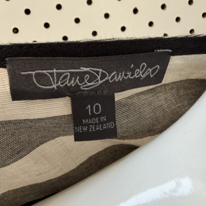 JANE DANIELS / linen dress / 10 / made in nz (3924525818715708885)
