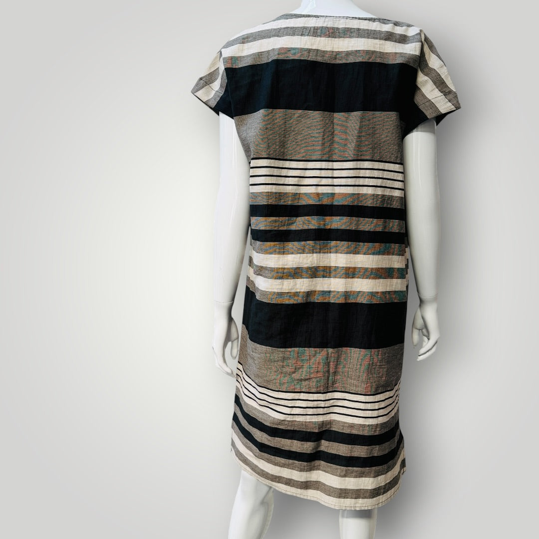 JANE DANIELS / linen dress / 10 / made in nz (3924526018052117329)