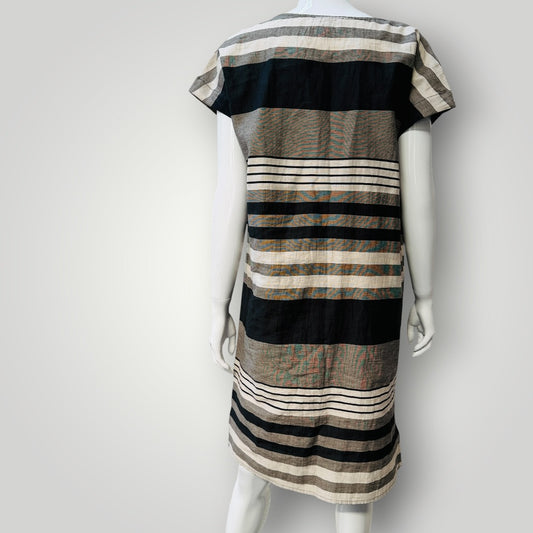 JANE DANIELS / linen dress / 10 / made in nz (3924526018052117329)