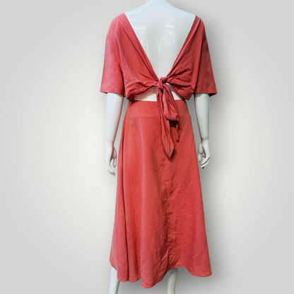 tie back / pink dress / s (3924526025475670378)