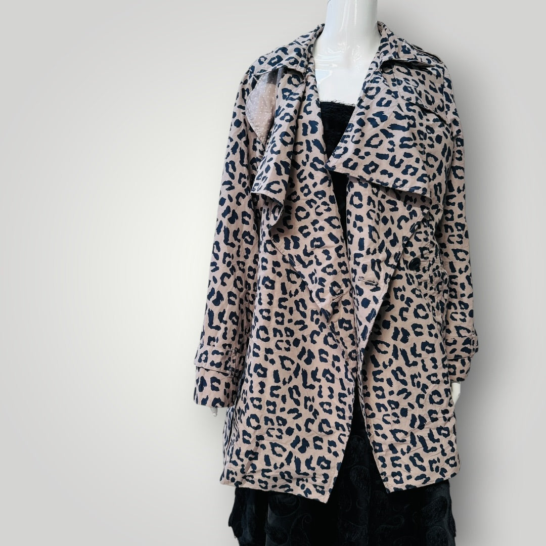 JUNAROSE / leopard print trench coat / M (3924526041495506389)