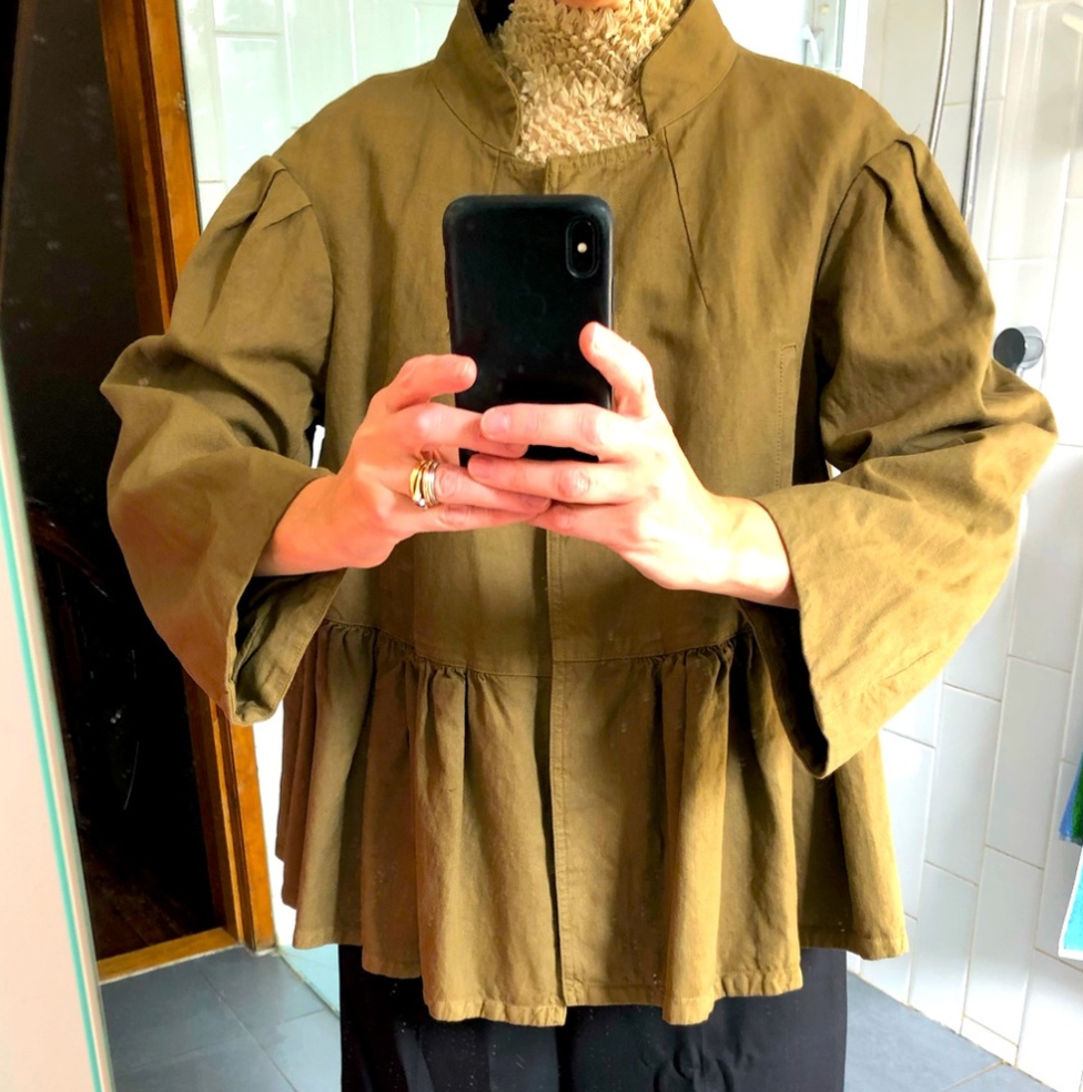 DRIES VAN NOTEN / green swing jacket / s (3924669099411593845)