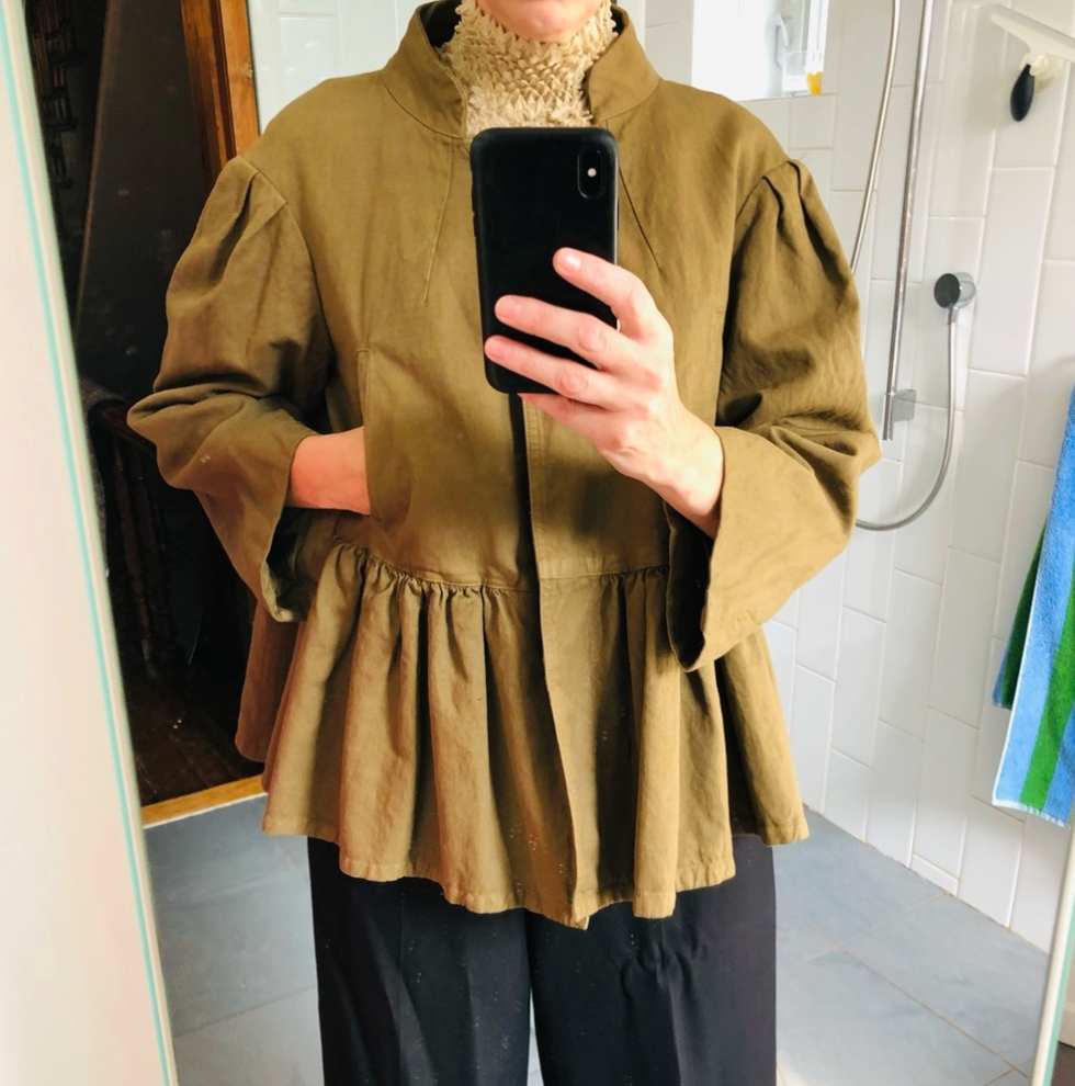DRIES VAN NOTEN / green swing jacket / s (3924669109034006754)