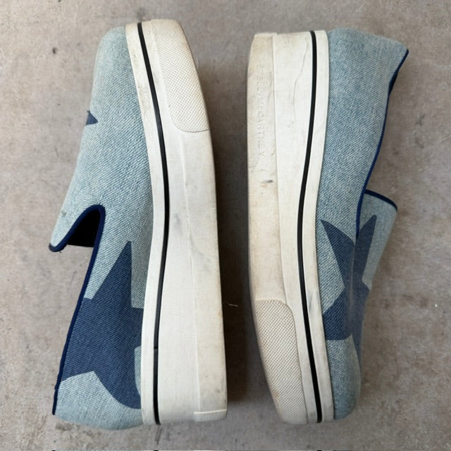 Stella McCartney Binx denim platform loafers / 8 (3924951314331060703)