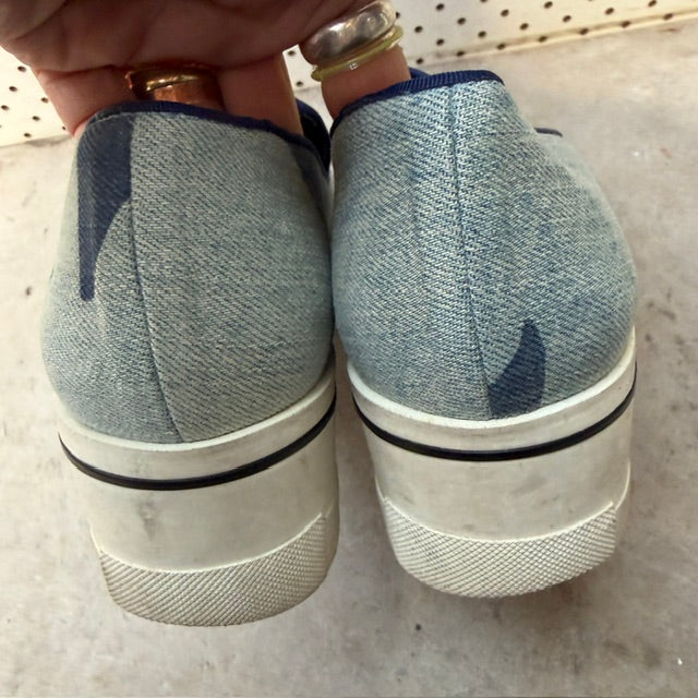 Stella McCartney Binx denim platform loafers / 8 (3924951316420723177)