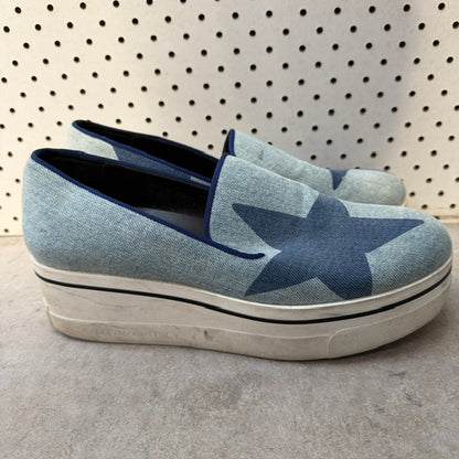 Stella McCartney Binx denim platform loafers / 8 (3924951318150293230)