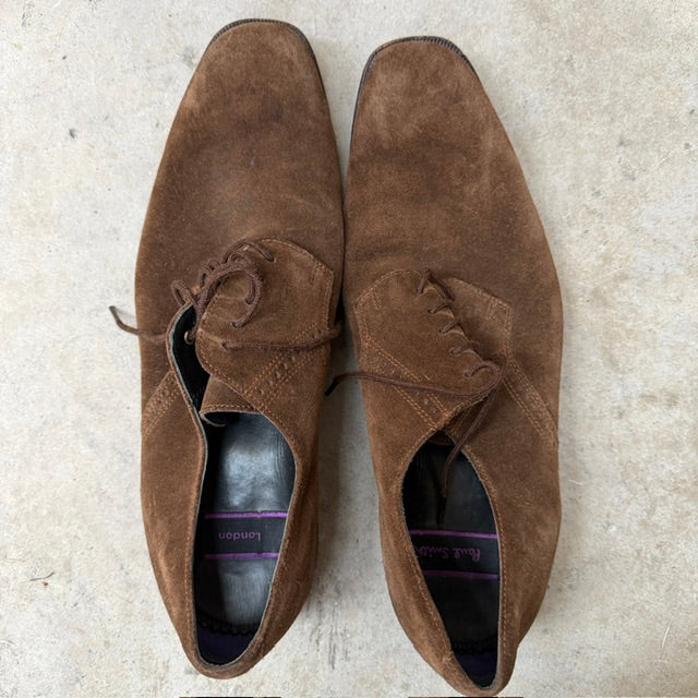 PAUL SMITH LONDON / handmade suede derby shoes / brown / 7.5 (3924951372903690641)