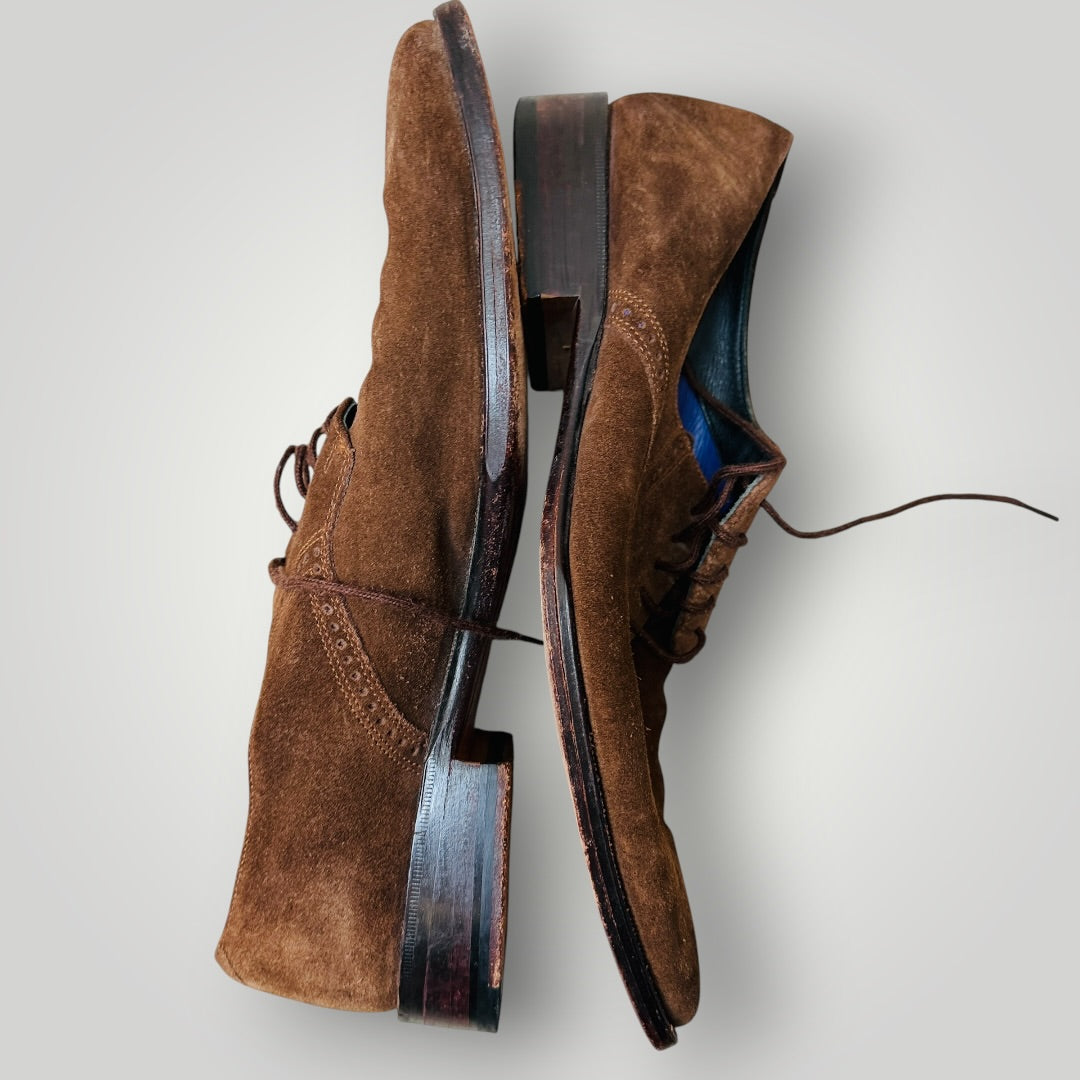 PAUL SMITH LONDON / handmade suede derby shoes / brown / 7.5 (3924951497810088716)